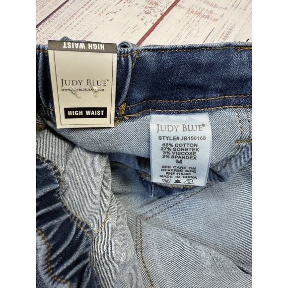 Judy Blue Cuffed Jogger Shorts Women's Size M High Waist Moisture Control NWT - Picture 3 of 8